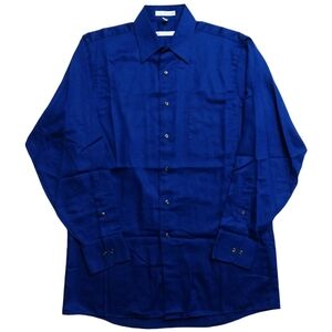 Geoffrey Beene Men's Blue Sateen Long Sleeve Button Up Shirt M Medium